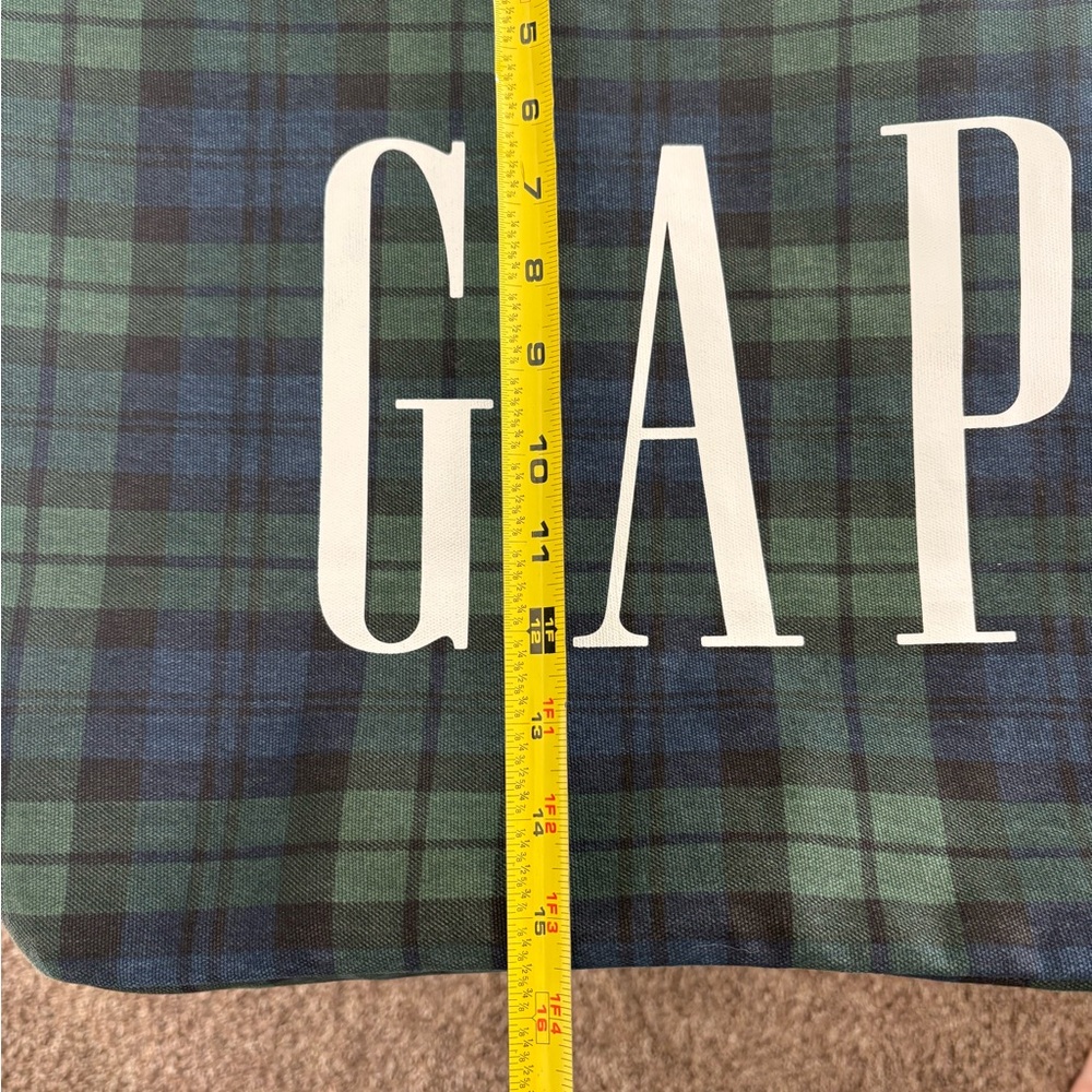 GAP Green and Blue Plaid Tote - Picture 7 of 9